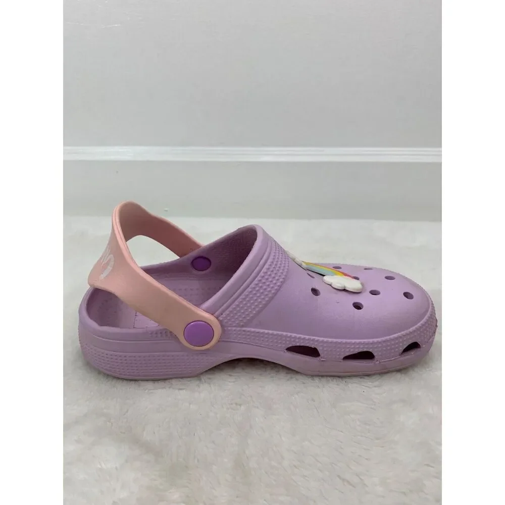 Unicorn-Themed Girls Clogs With Adjustable Strap Size 5.5